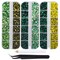 4500pcs+ Flatback Glass Hotfix Iron On Rhinestones Crystal for DIY Making with 1 Tweezer & 1 Picking Pen for Shoe, Cloth, Face Art, Bag, Manicure(3-Sizes, 5-colors, Green Color Series)